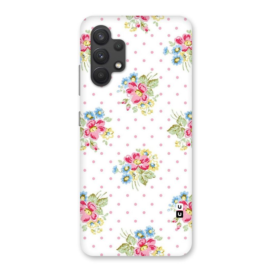 Painted Polka Floral Back Case for Galaxy A32
