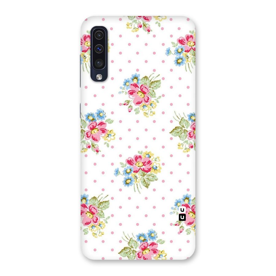 Painted Polka Floral Back Case for Galaxy A50s