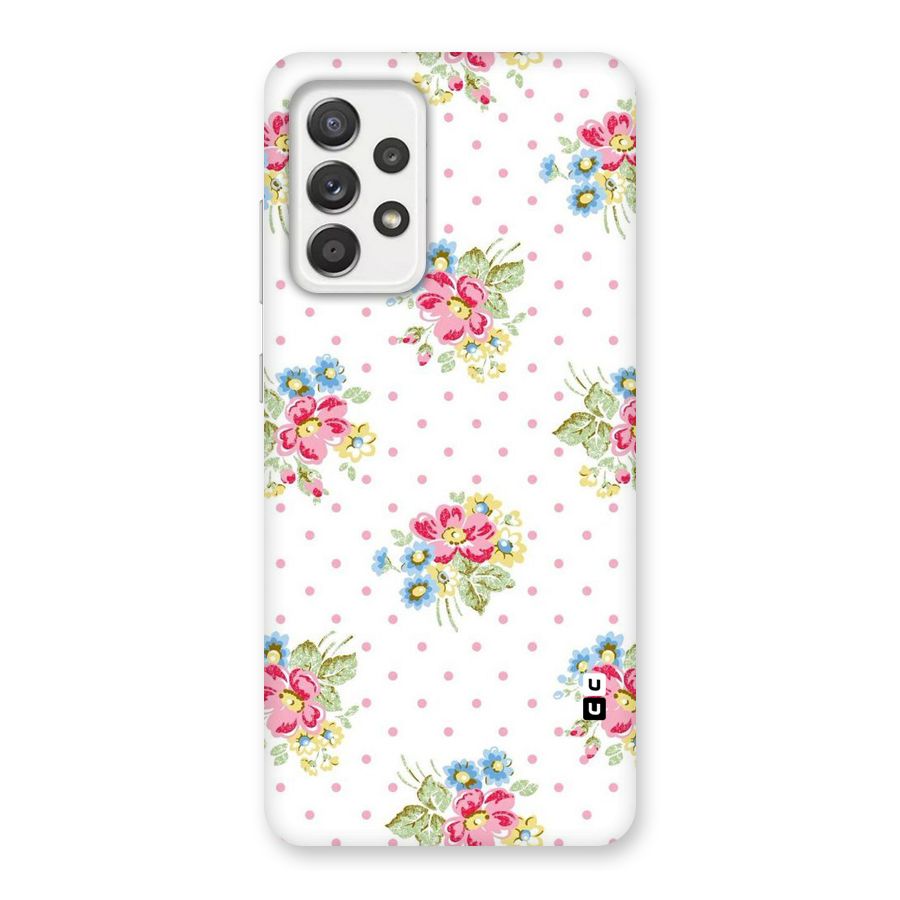 Painted Polka Floral Back Case for Galaxy A52