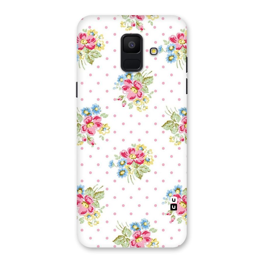 Painted Polka Floral Back Case for Galaxy A6 (2018)