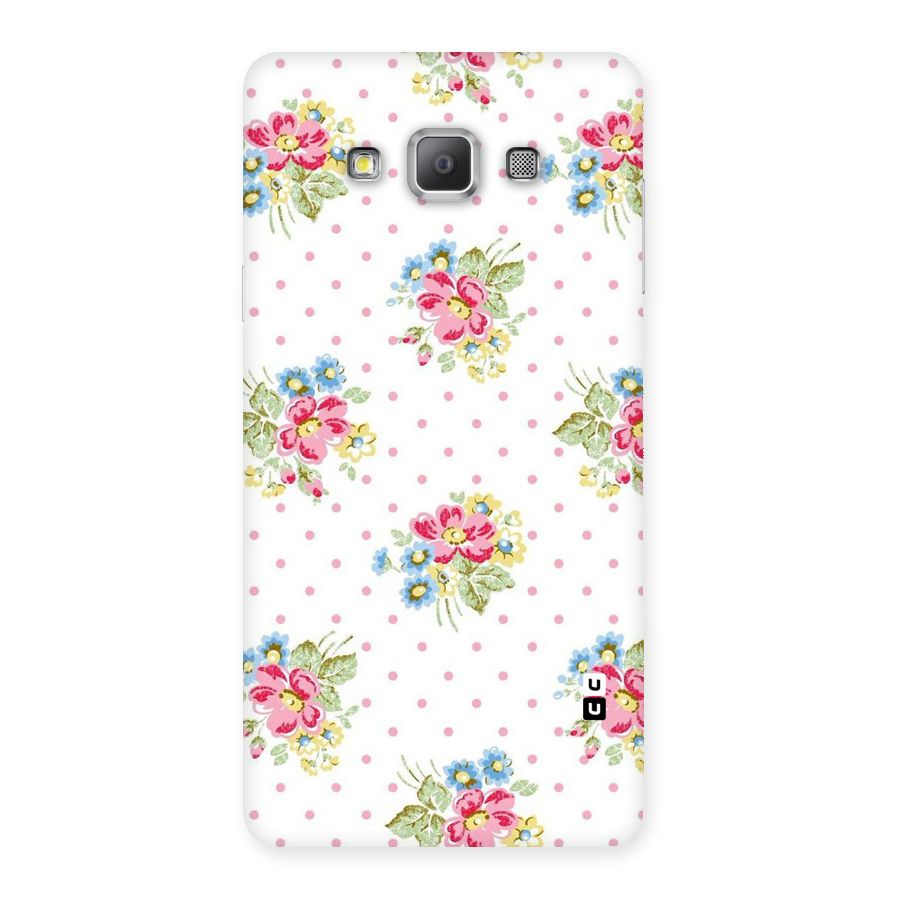 Painted Polka Floral Back Case for Galaxy A7