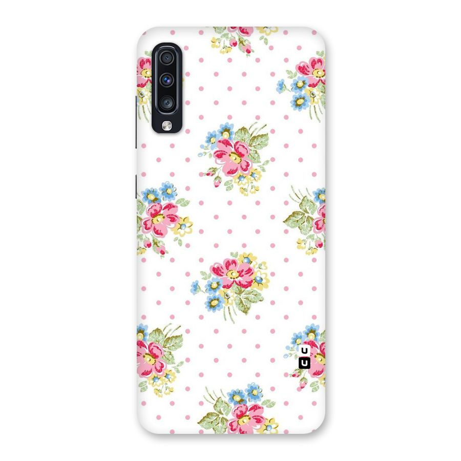 Painted Polka Floral Back Case for Galaxy A70