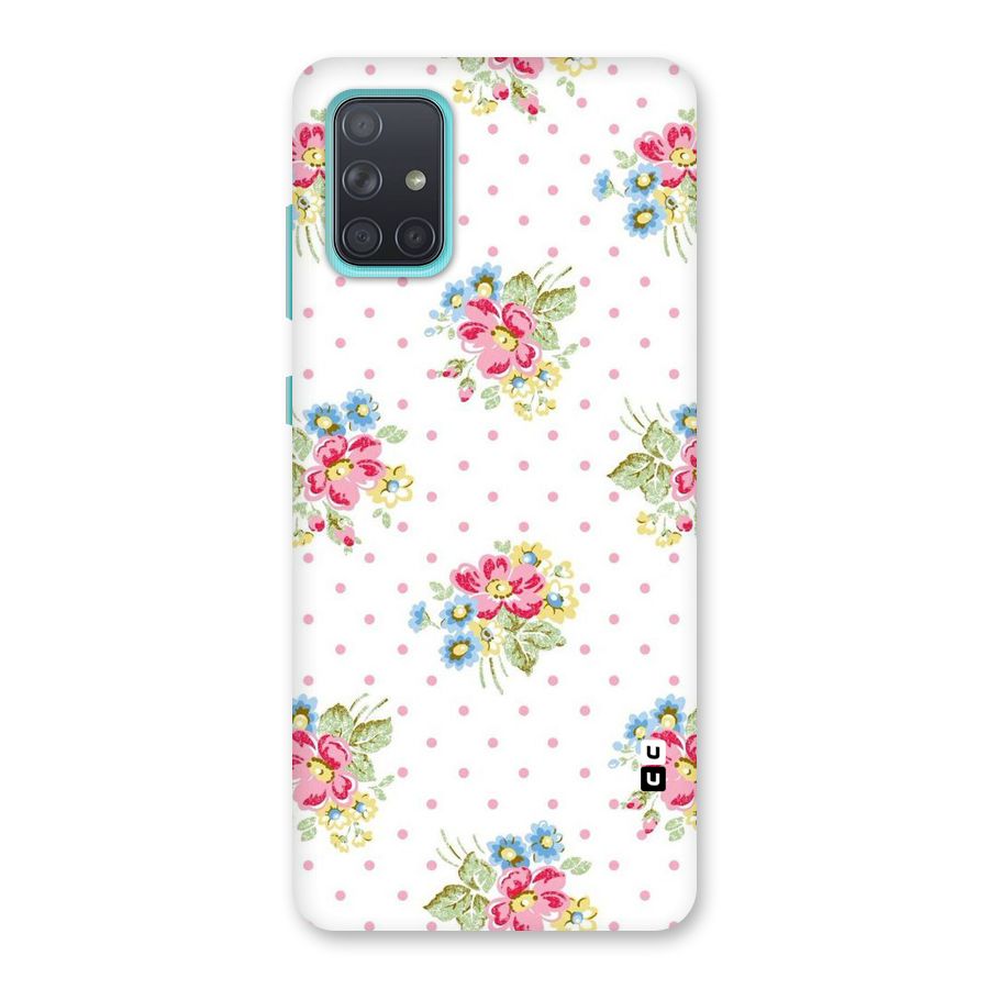 Painted Polka Floral Back Case for Galaxy A71