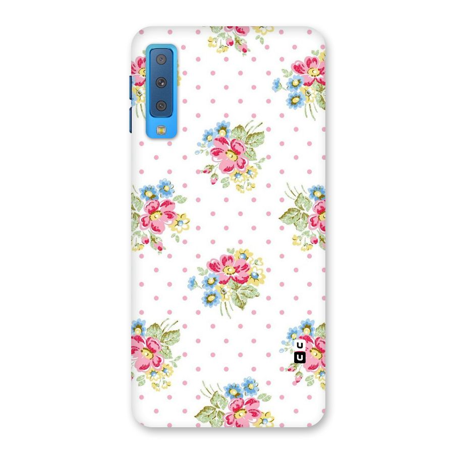 Painted Polka Floral Back Case for Galaxy A7 (2018)