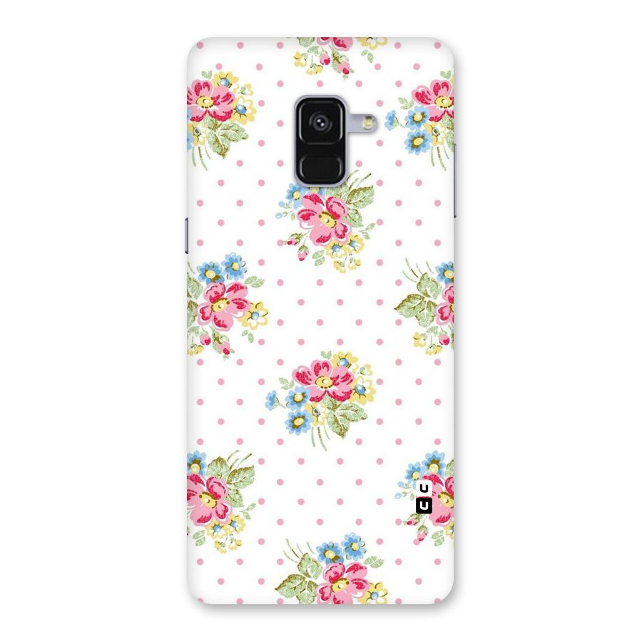 Painted Polka Floral Back Case for Galaxy A8 Plus