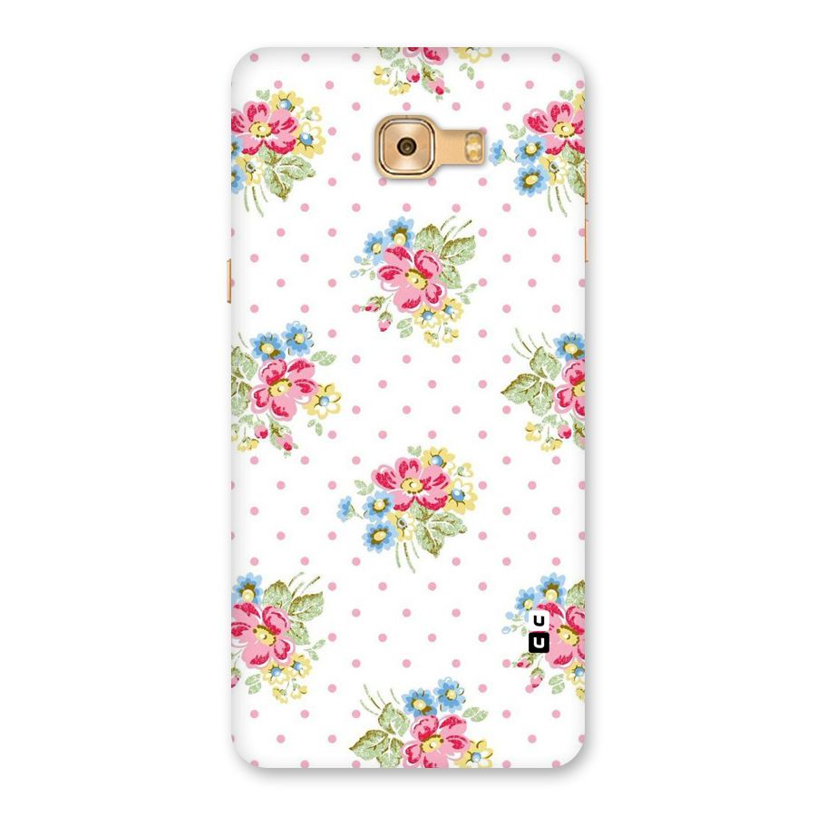 Painted Polka Floral Back Case for Galaxy C9 Pro