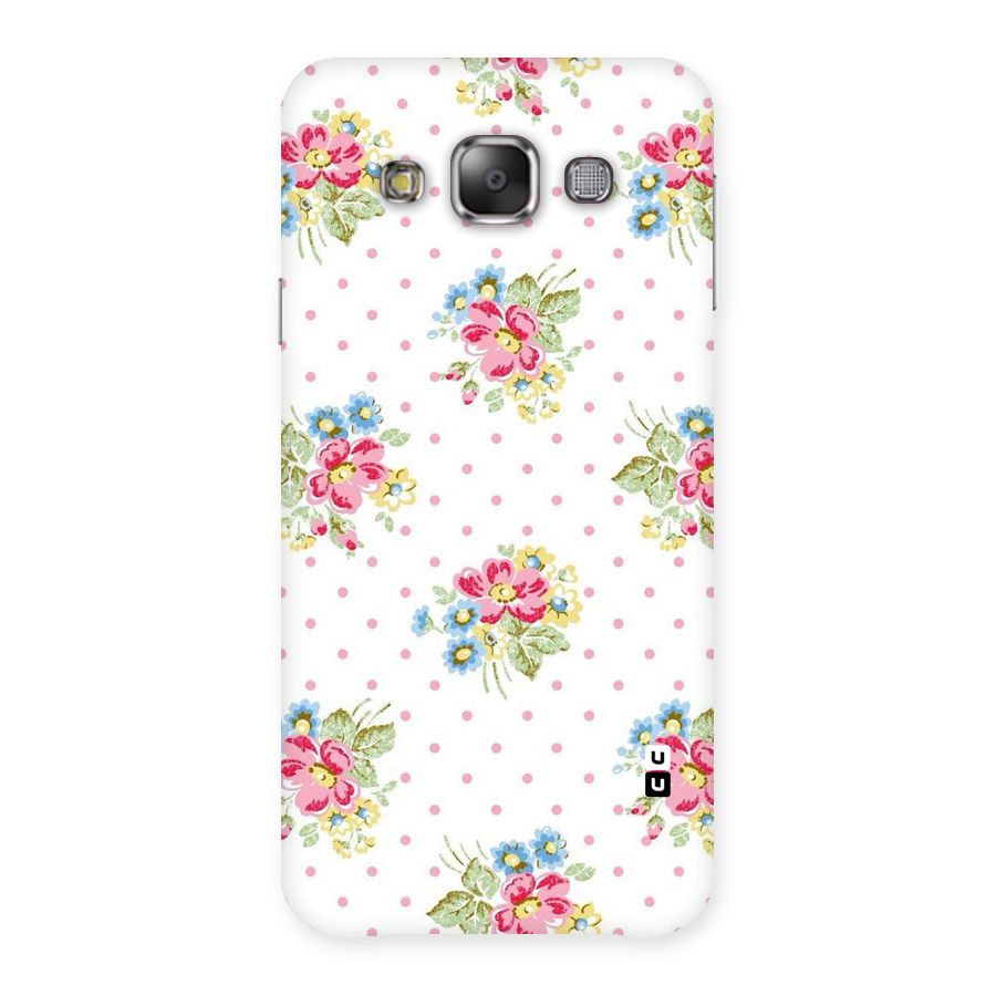 Painted Polka Floral Back Case for Galaxy E7