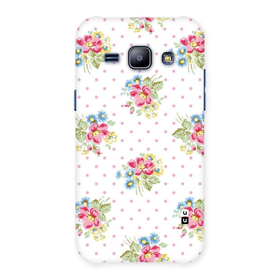 Painted Polka Floral Back Case for Galaxy J1