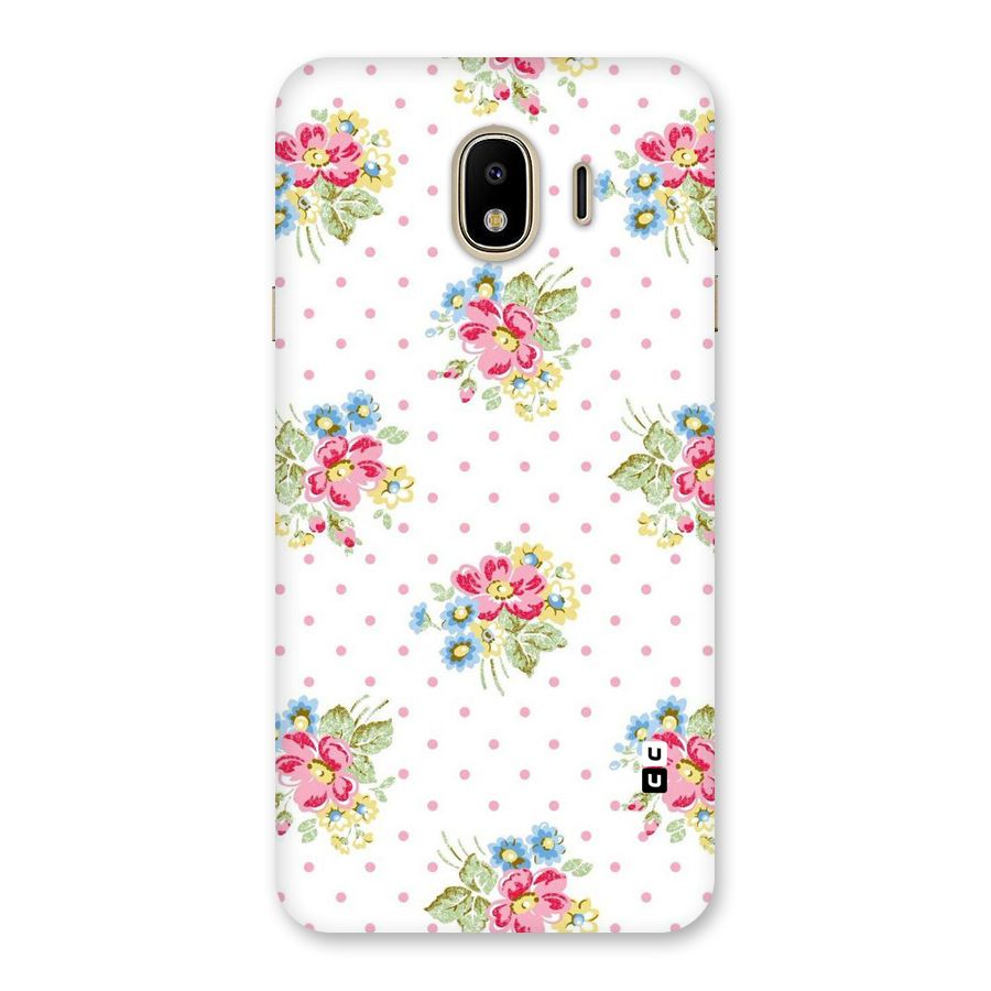 Painted Polka Floral Back Case for Galaxy J4
