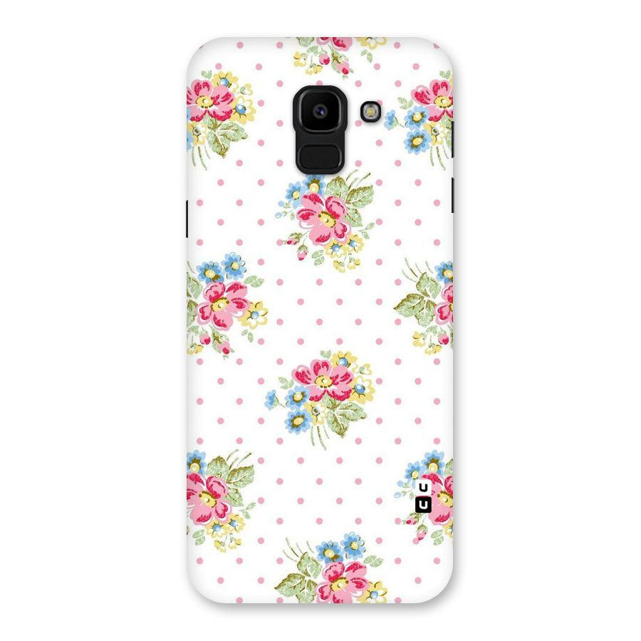 Painted Polka Floral Back Case for Galaxy J6