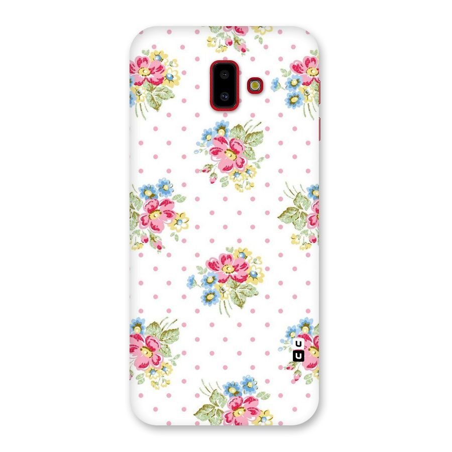 Painted Polka Floral Back Case for Galaxy J6 Plus