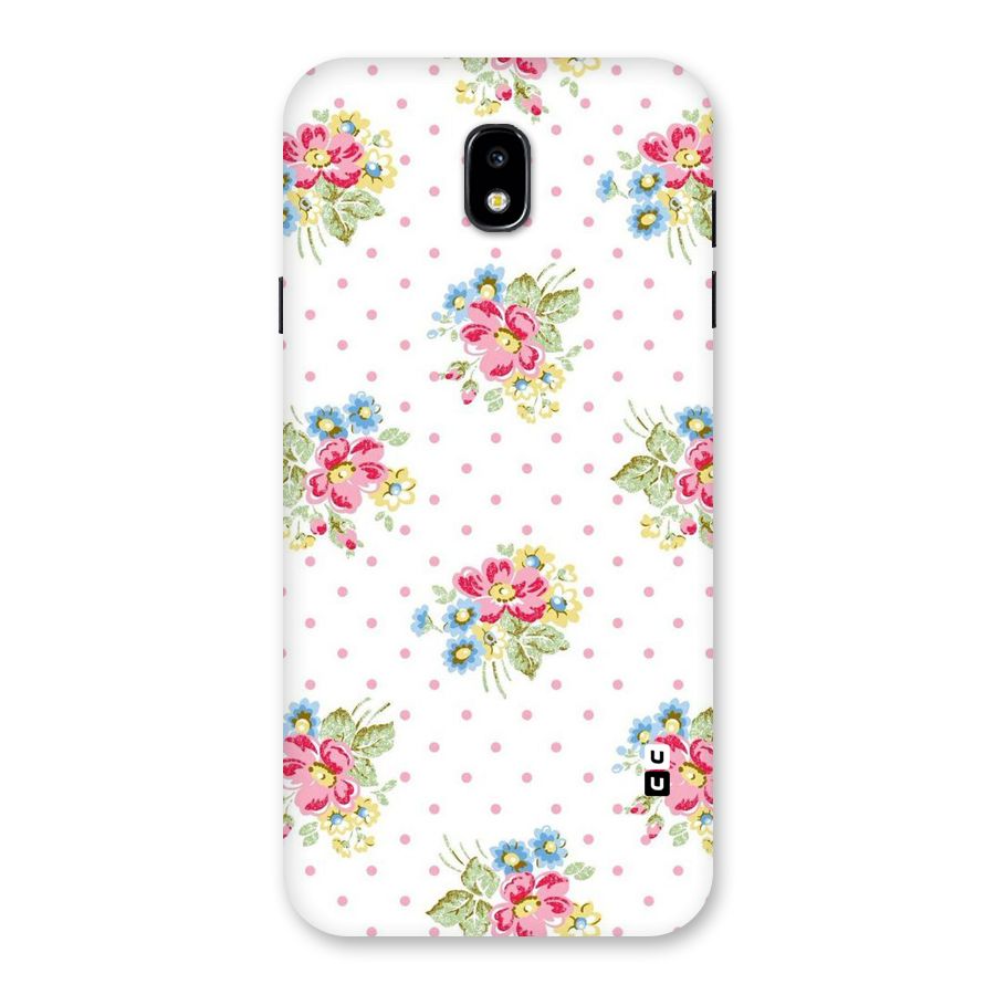 Painted Polka Floral Back Case for Galaxy J7 Pro