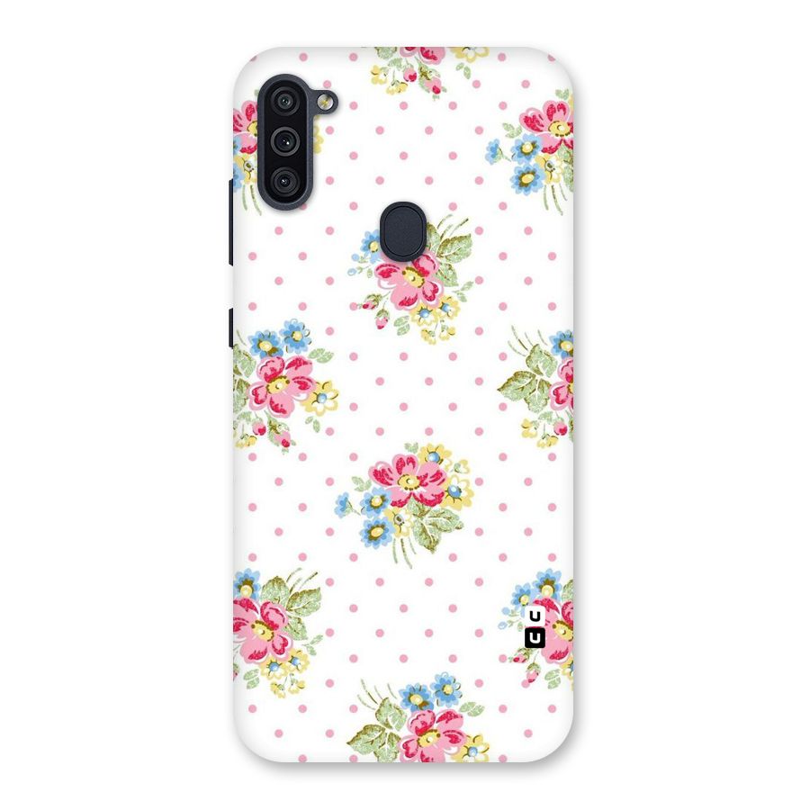 Painted Polka Floral Back Case for Galaxy M11