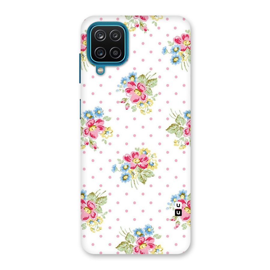 Painted Polka Floral Back Case for Galaxy M12
