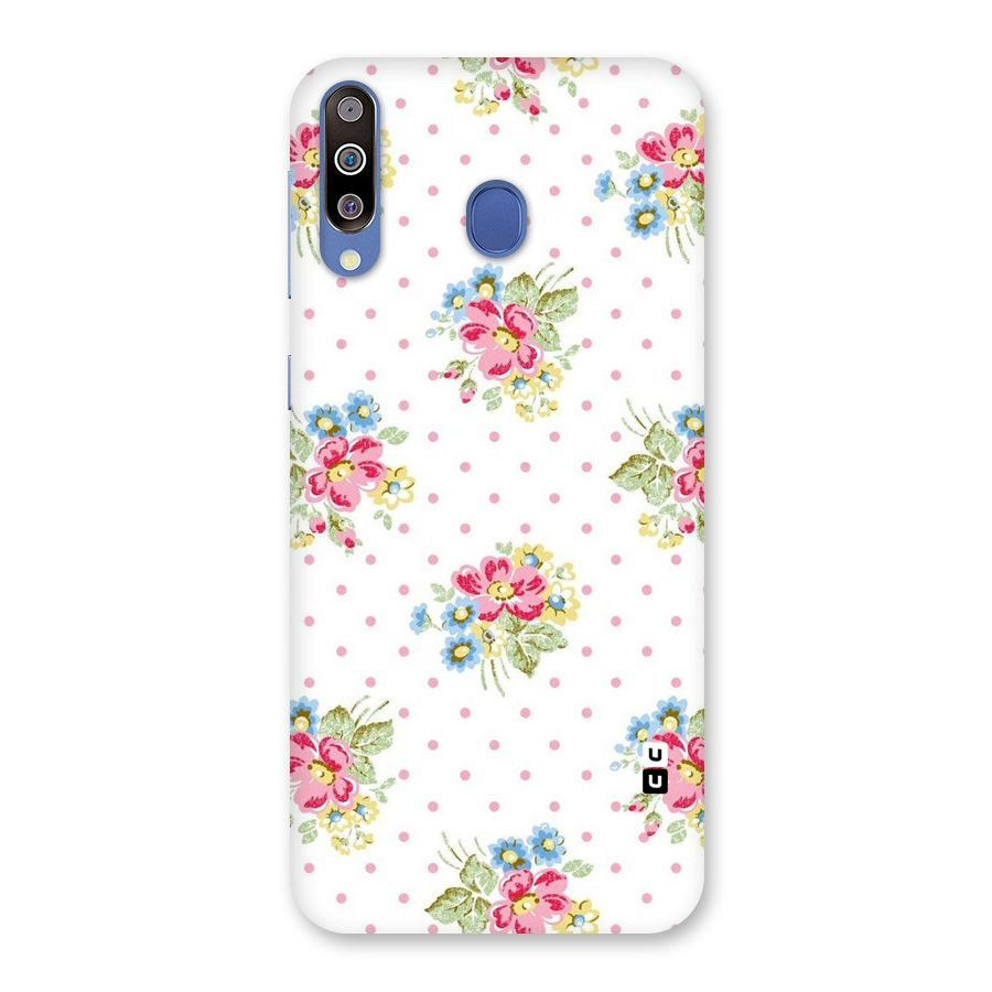 Painted Polka Floral Back Case for Galaxy M30