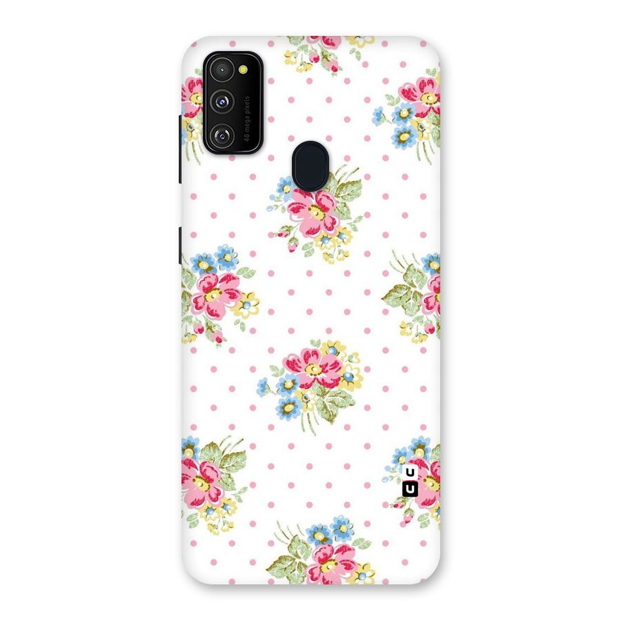 Painted Polka Floral Back Case for Galaxy M30s