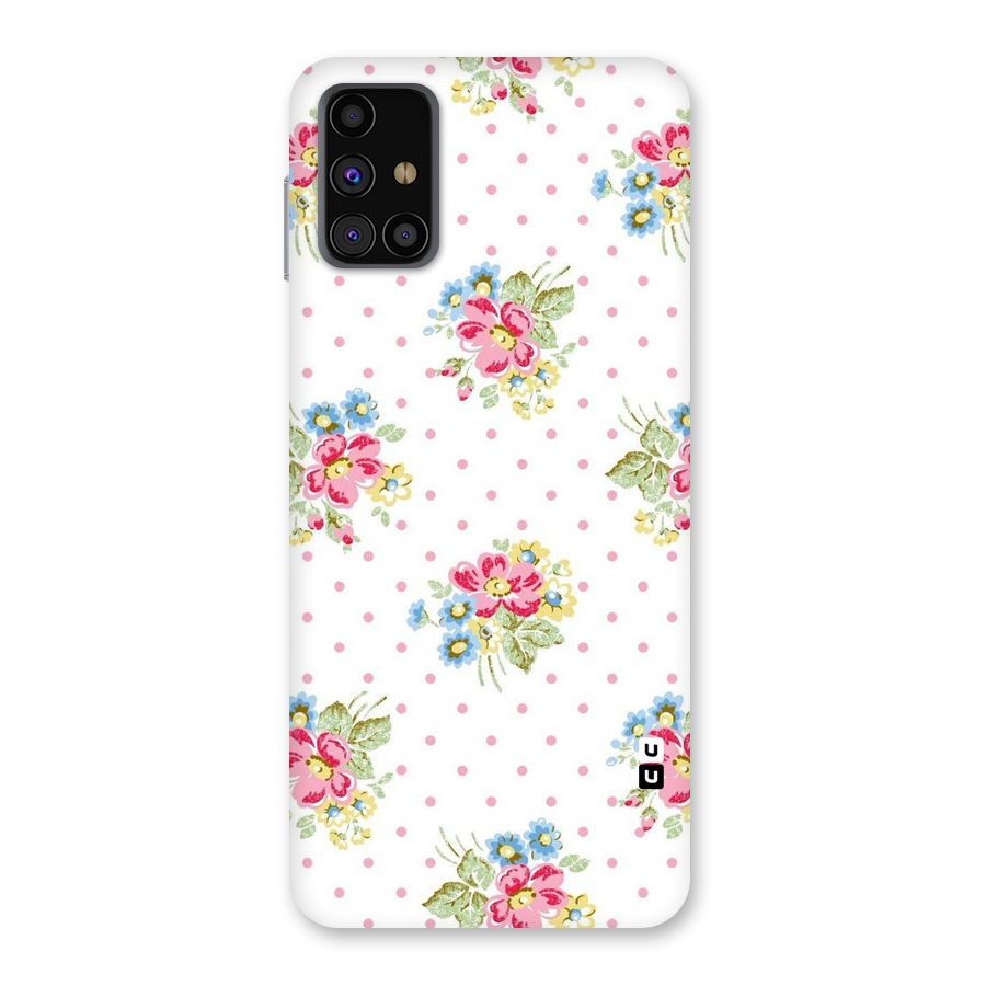 Painted Polka Floral Back Case for Galaxy M31s