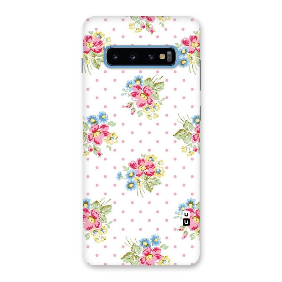Painted Polka Floral Back Case for Galaxy S10 Plus
