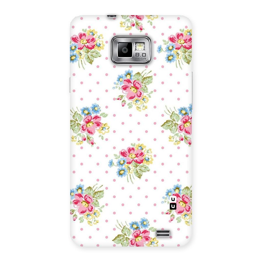 Painted Polka Floral Back Case for Galaxy S2