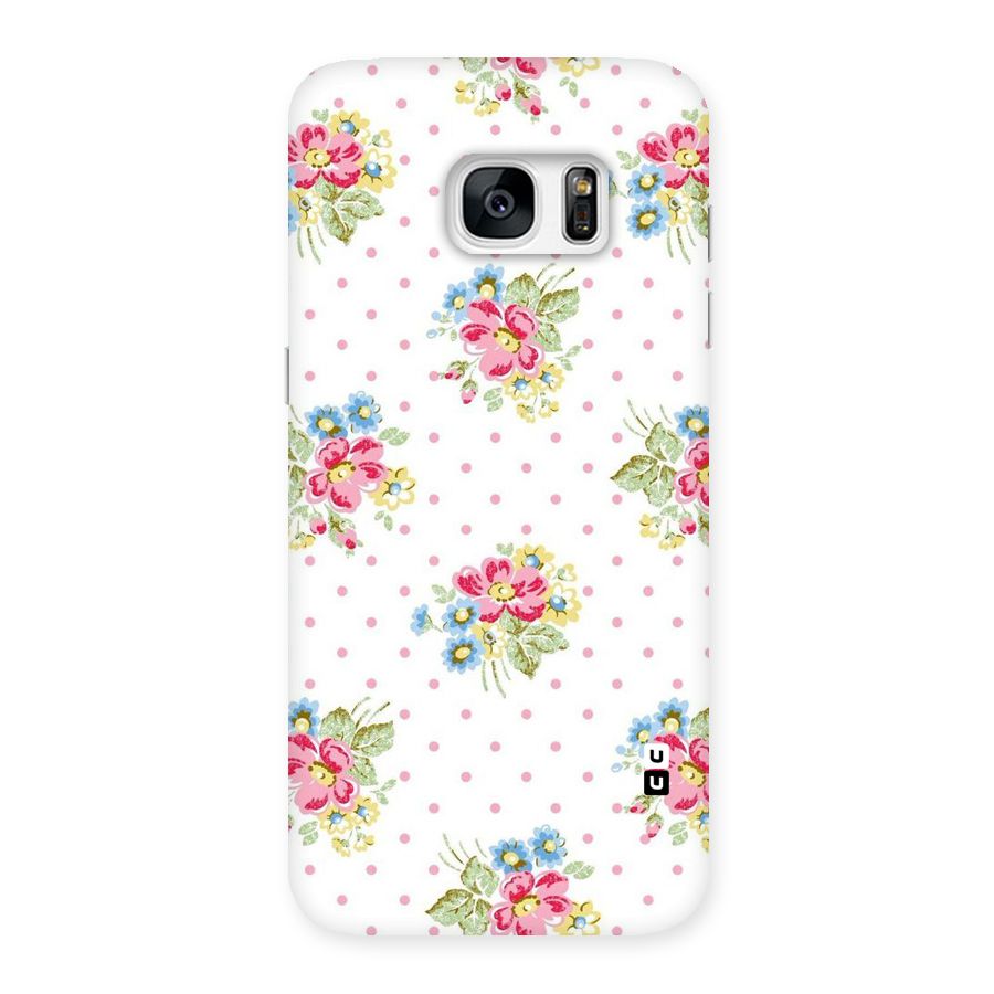 Painted Polka Floral Back Case for Galaxy S7 Edge