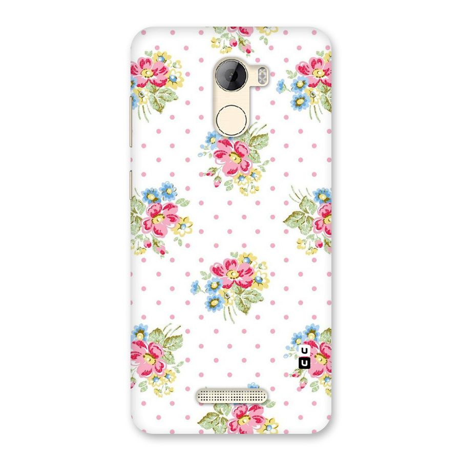 Painted Polka Floral Back Case for Gionee A1 LIte