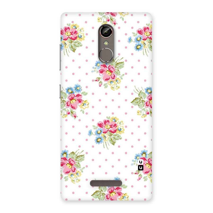 Painted Polka Floral Back Case for Gionee S6s