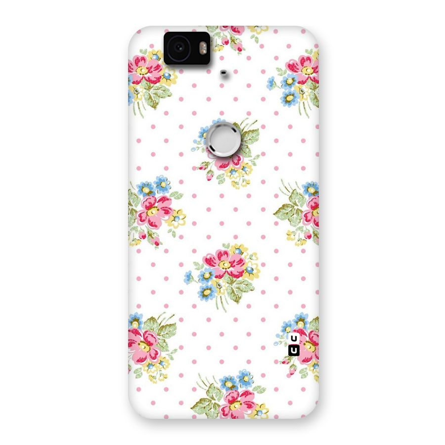 Painted Polka Floral Back Case for Google Nexus-6P