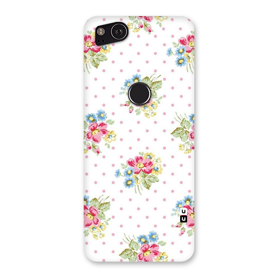 Painted Polka Floral Back Case for Google Pixel 2