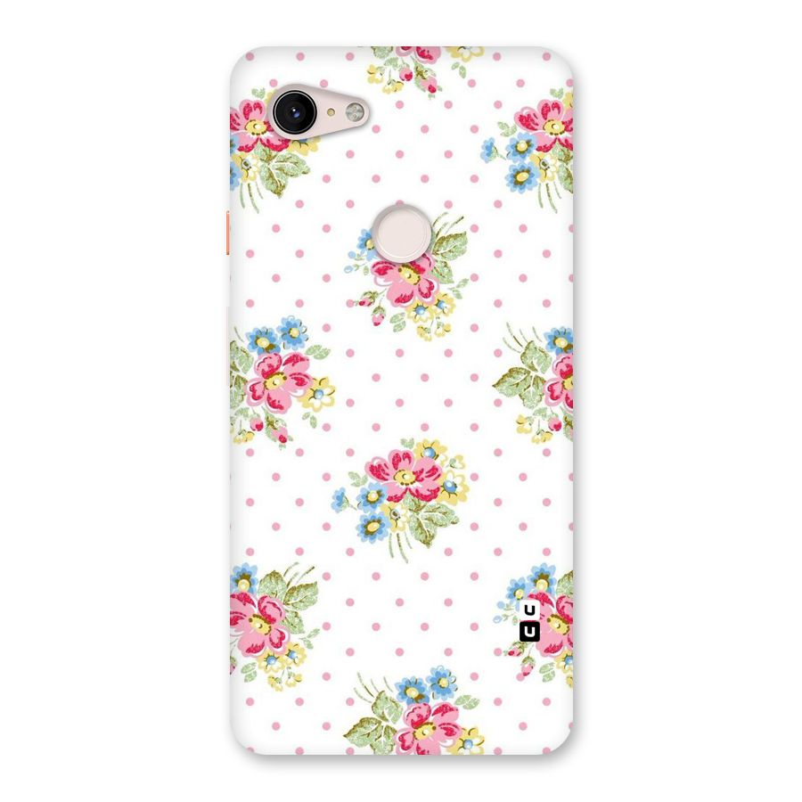 Painted Polka Floral Back Case for Google Pixel 3 XL