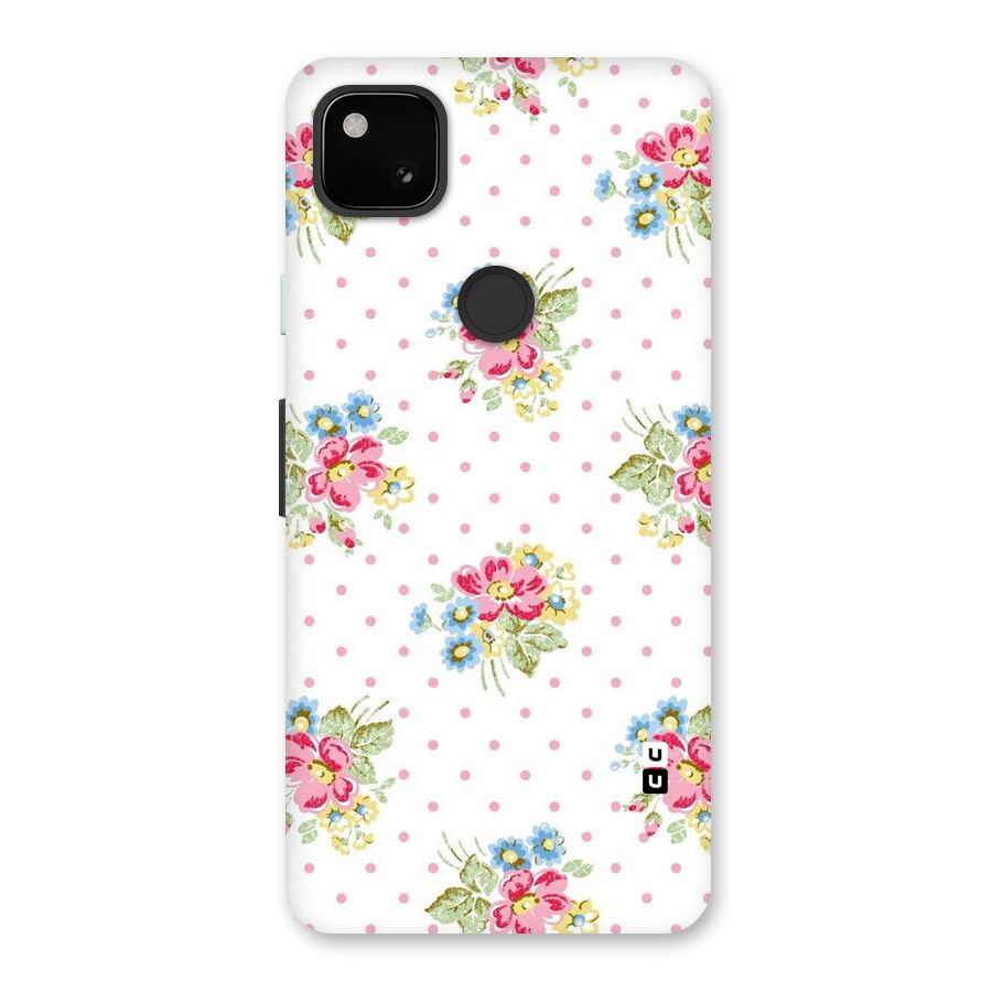 Painted Polka Floral Back Case for Google Pixel 4a