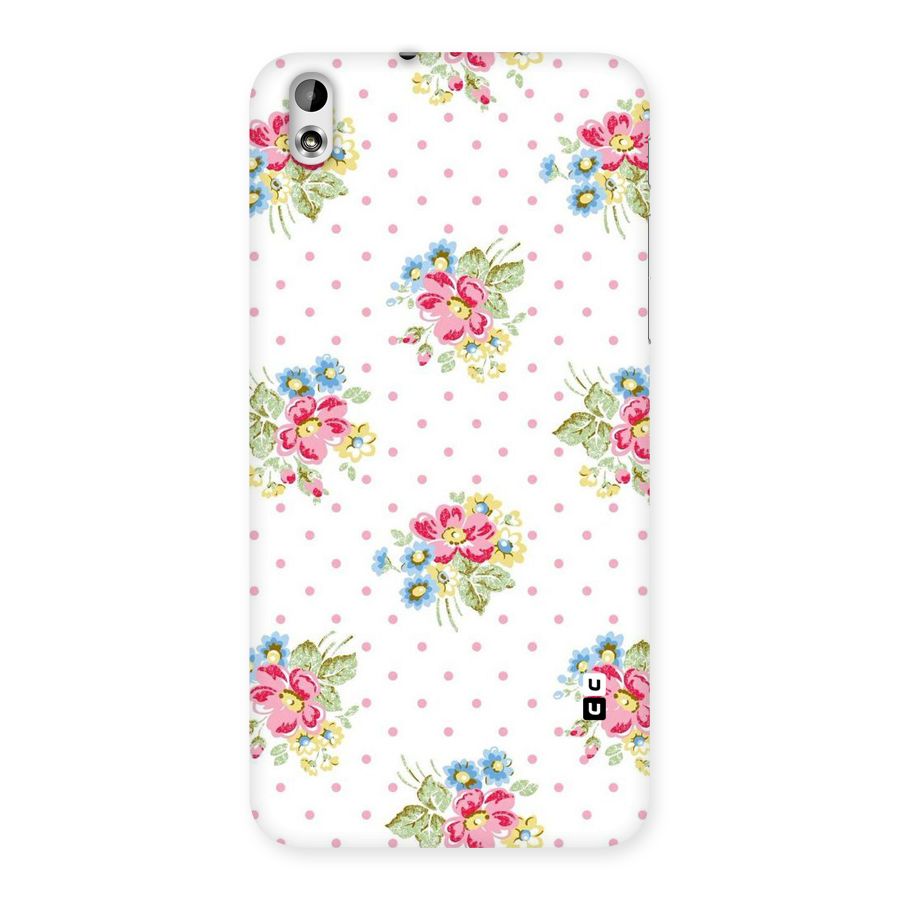 Painted Polka Floral Back Case for HTC Desire 816g