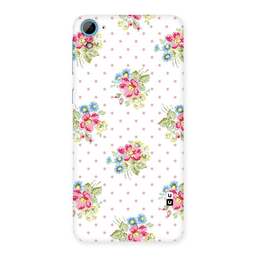 Painted Polka Floral Back Case for HTC Desire 826