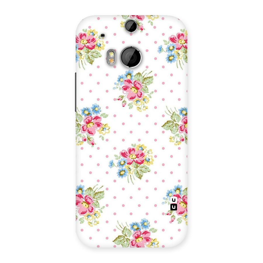 Painted Polka Floral Back Case for HTC One M8