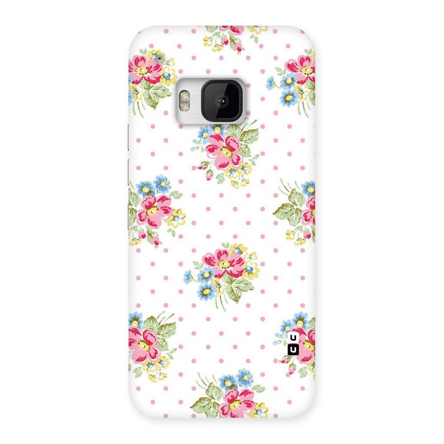 Painted Polka Floral Back Case for HTC One M9