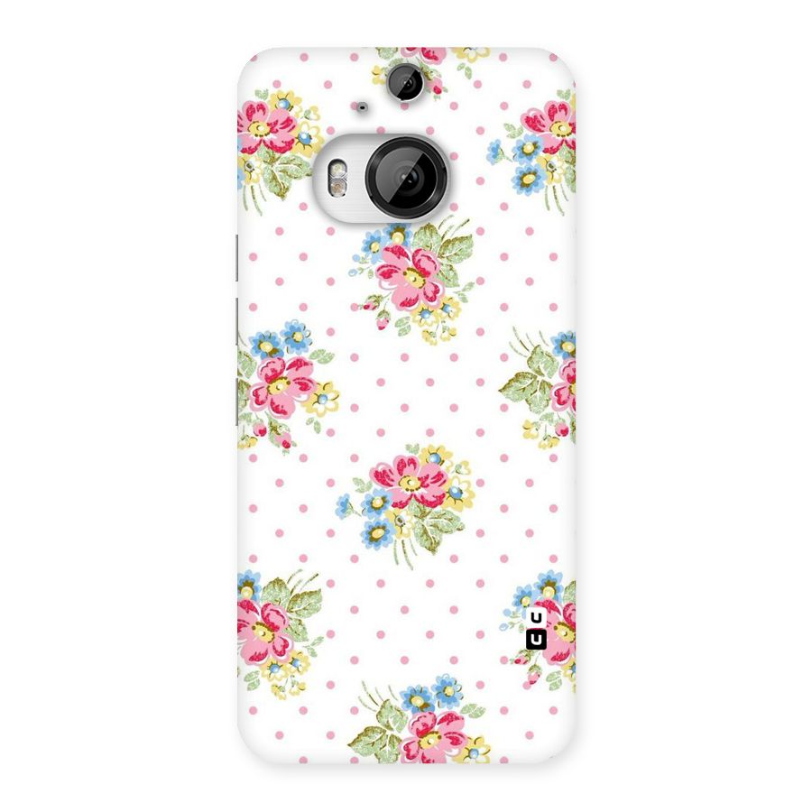 Painted Polka Floral Back Case for HTC One M9 Plus