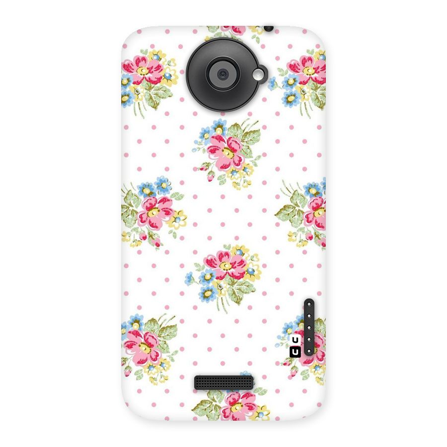 Painted Polka Floral Back Case for HTC One X