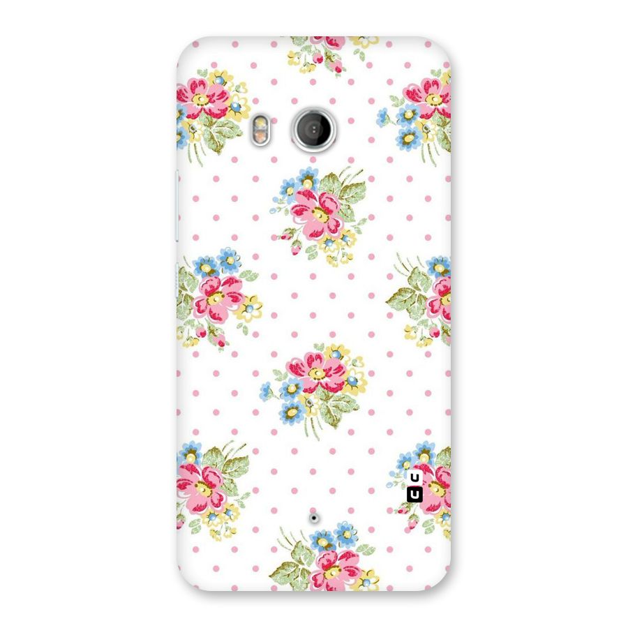 Painted Polka Floral Back Case for HTC U11