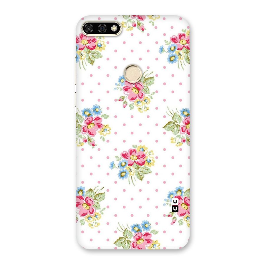 Painted Polka Floral Back Case for Honor 7A