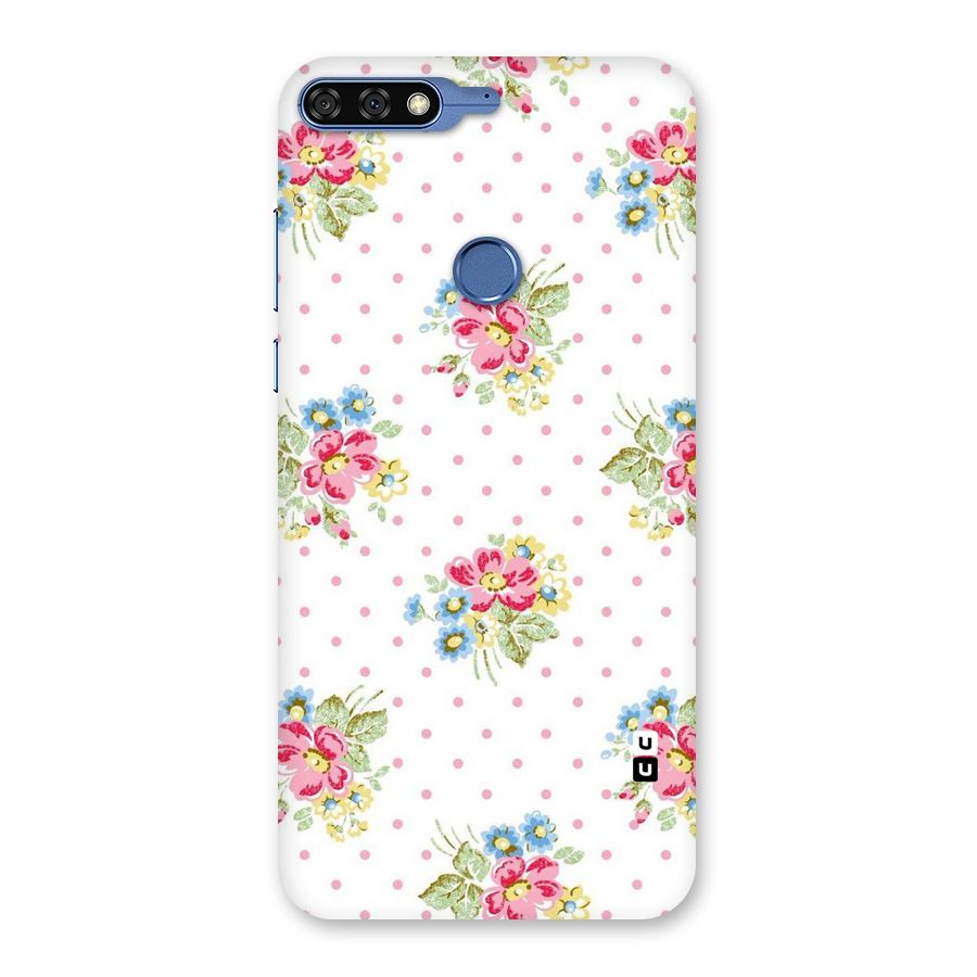 Painted Polka Floral Back Case for Honor 7C