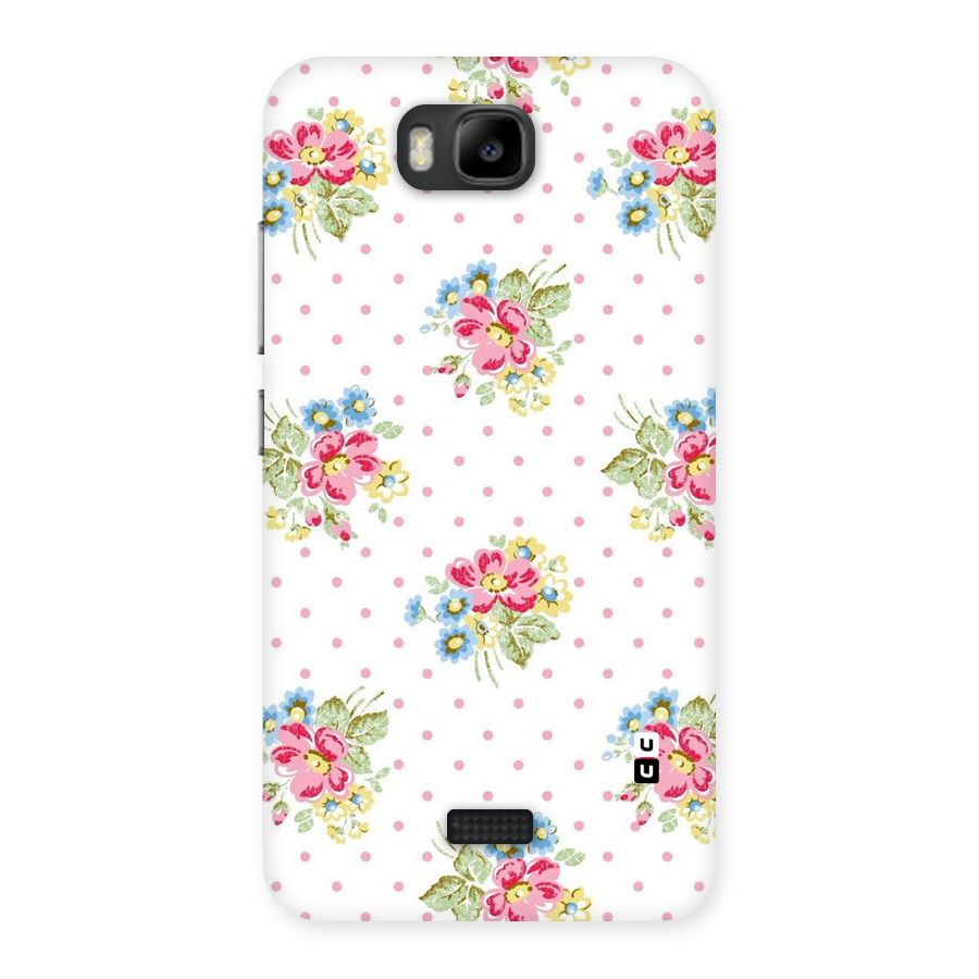 Painted Polka Floral Back Case for Honor Bee