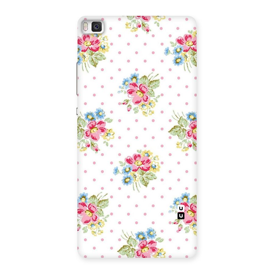 Painted Polka Floral Back Case for Huawei P8