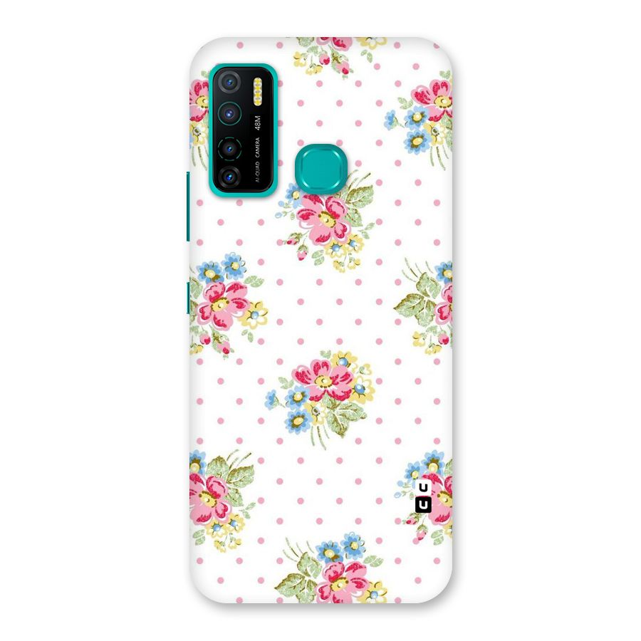 Painted Polka Floral Back Case for Infinix Hot 9 Pro