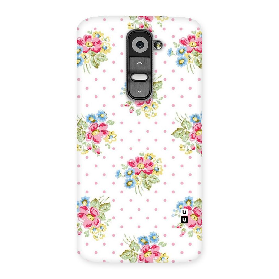 Painted Polka Floral Back Case for LG G2