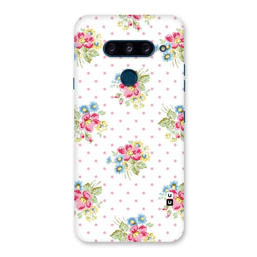Painted Polka Floral Back Case for LG  V40 ThinQ