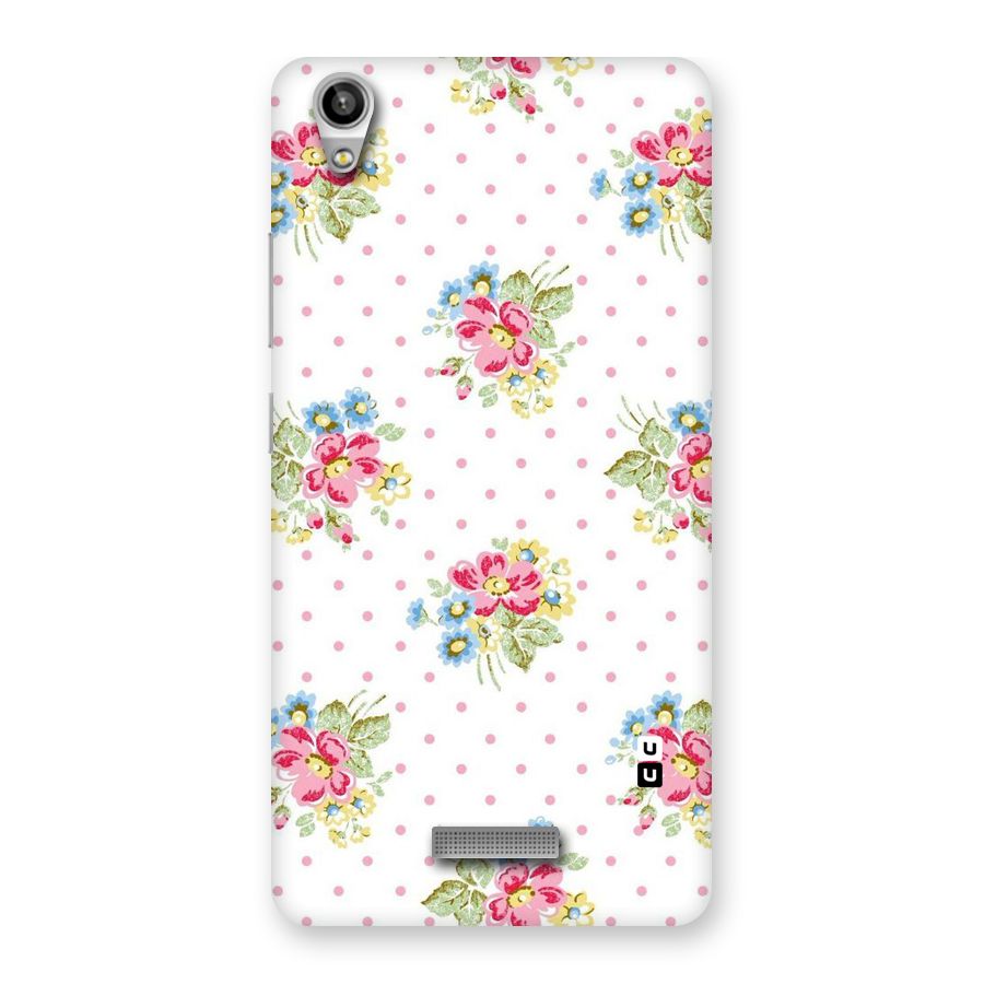 Painted Polka Floral Back Case for Lava-Pixel-V1