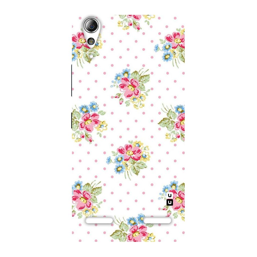 Painted Polka Floral Back Case for Lenovo A6000