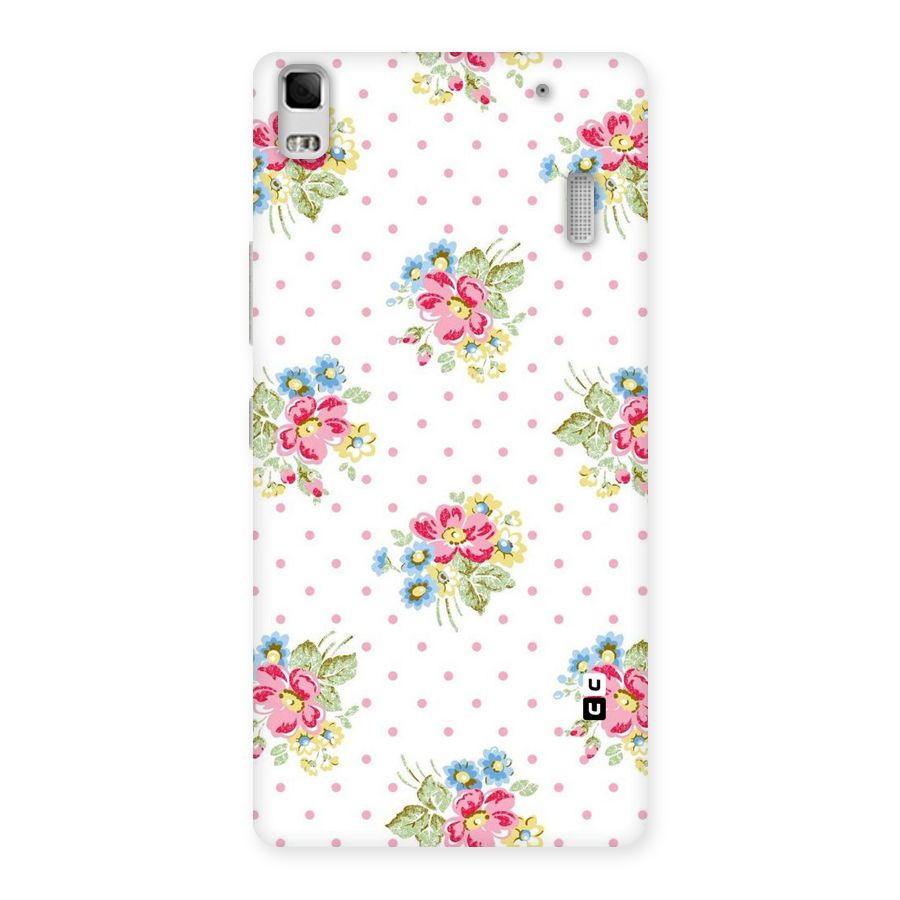 Painted Polka Floral Back Case for Lenovo A7000
