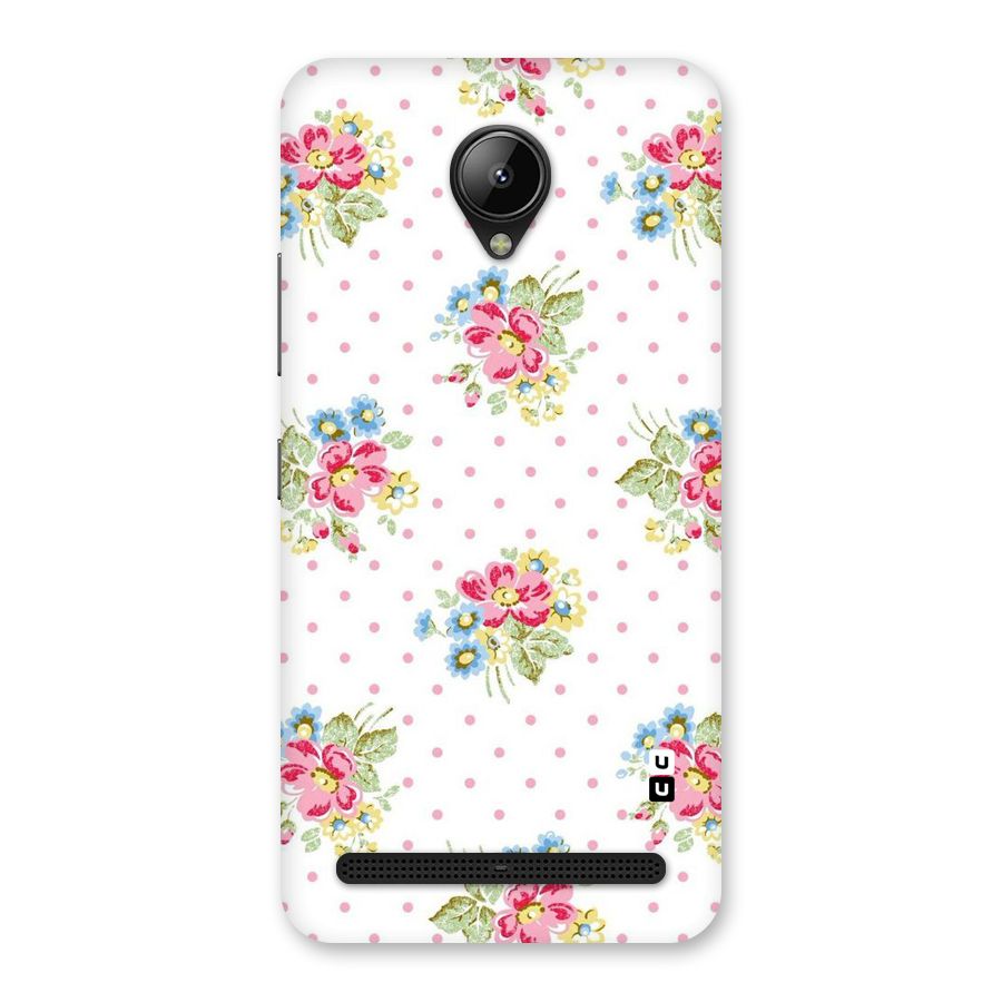 Painted Polka Floral Back Case for Lenovo C2