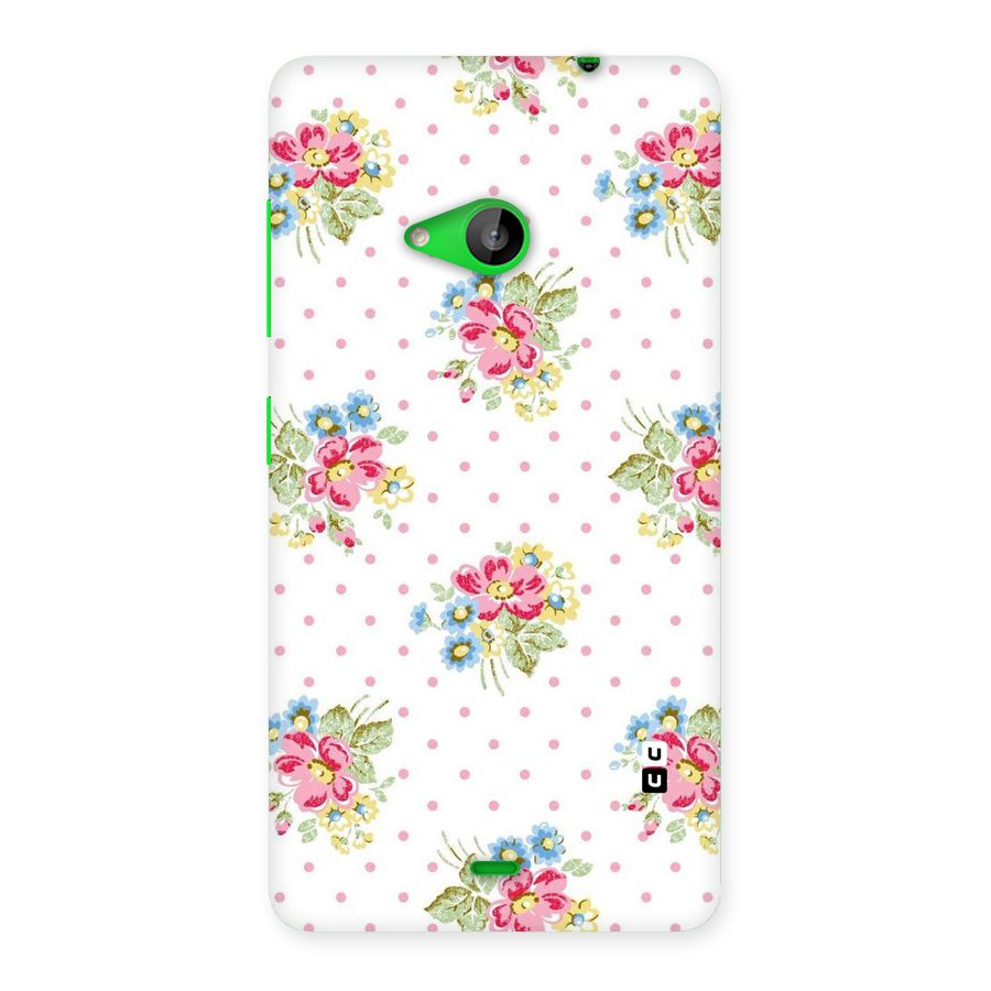 Painted Polka Floral Back Case for Lumia 535