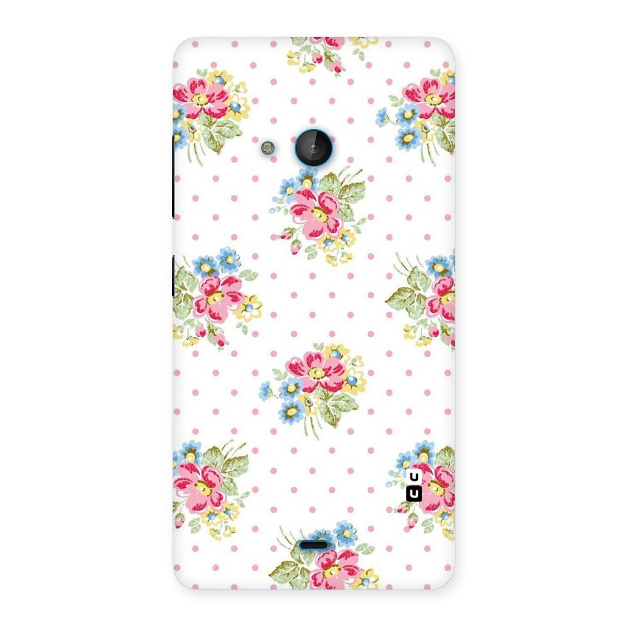Painted Polka Floral Back Case for Lumia 540
